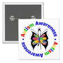Papillon de sensibilisation sur l'autisme badge