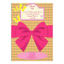 Papillon de sweet sixteen et invitation d'arc
