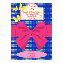 Papillon de sweet sixteen et invitation d'arc