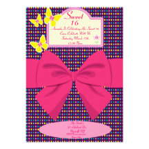 Papillon de sweet sixteen et invitation d'arc
