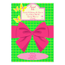 Papillon de sweet sixteen et invitation d'arc