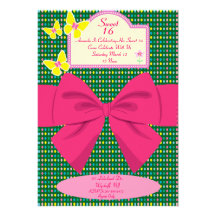 Papillon de sweet sixteen et invitation d'arc