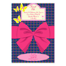 Papillon de sweet sixteen et invitation d'arc