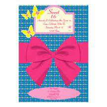 Papillon de sweet sixteen et invitation d'arc