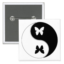 Papillon de Yin Yang Badge Avec Épingle