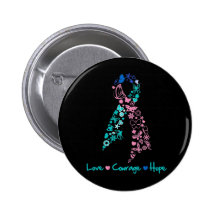 Papillon d'espoir de courage d'amour - cancer de l pin's