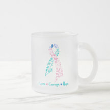 Papillon d'espoir de courage d'amour - cancer de l tasse à café