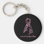 Papillon d'espoir de courage d'amour - cancer du s porte-clés