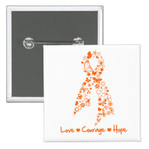 Papillon d'espoir de courage d'amour - leucémie pin's avec agrafe