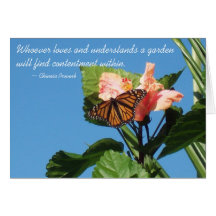 Papillon et fleurs chinois de proverbe carte de vœux