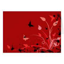 Papillon grunge rouge cartes