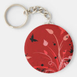 Papillon grunge rouge porte-clef