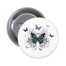 Papillon multicolore badges avec agrafe