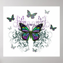 Papillon multicolore posters