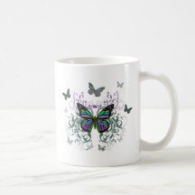 Papillon multicolore tasse