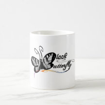 Papillon noir tasse à café