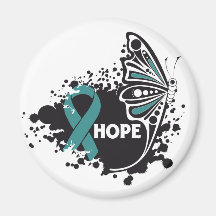 Papillon péritonéal de Cancer d'espoir Aimants Pour Réfrigérateur