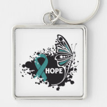 Papillon péritonéal de Cancer d'espoir Porte-clés