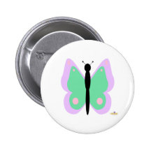 Papillon pourpre et cyan pin's avec agrafe