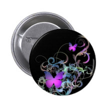 Papillon pourpre lumineux badges avec agrafe