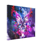 Papillon pourpre sur la copie de toile d'arrière - impressions sur toile