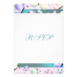 Papillon rose bleu turquoise RSVP Faire-part
