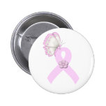 Papillon rose de ruban badges avec agrafe