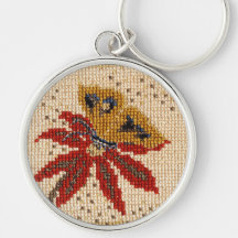 Papillon sur la fleur porte-clés