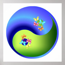 Papillon Yin Yang Affiche