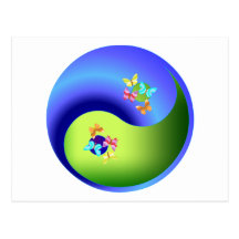 Papillon Yin Yang Carte Postale