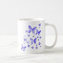 Papillons bleus mugs