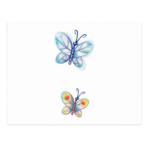 Papillons colorés mignons cartes postales