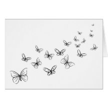 Papillons dansant à travers la page carte