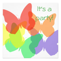 Papillons d'arc-en-ciel carton d'invitation