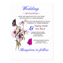 Papillons de faire-part de mariage avec les margue cartes postales