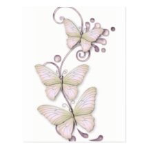 Papillons de floraison 3 carte postale