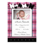 Papillons et annonces de naissance de plaid carton d'invitation