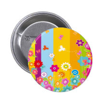 Papillons et barres colorés de fleurs badges