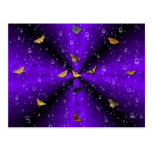 Papillons sur lilas des arcs-en-ciel carte postale