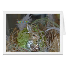 Pâques carte nid de lapin de Pâques heureuses
