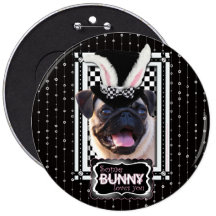 Pâques - un certain lapin vous aime - carlin badge avec épingle