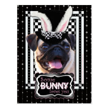 Pâques - un certain lapin vous aime - carlin cartes postales