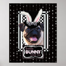 Pâques - un certain lapin vous aime - carlin posters