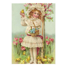 Pâques vintage cartons d'invitation