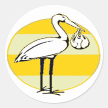 Paquet de cigogne et de bébé autocollants