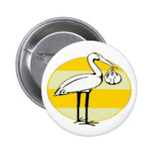 Paquet de cigogne et de bébé badges