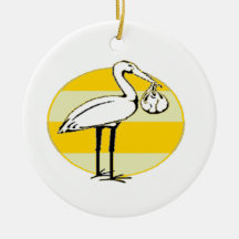 Paquet de cigogne et de bébé ornements de noël