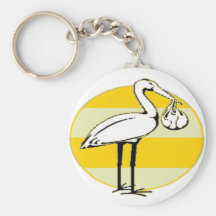 Paquet de cigogne et de bébé porte-clés