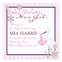 Paquet rose d'invitation de baby shower de joie