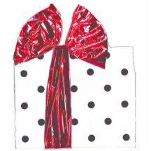 Paquet rouge de cadeau de ruban photo en relief
